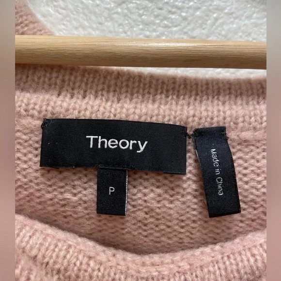 Theory Sabine Wool Blend Off The Shoulder Sweater Mauve Pink Sz P or XS - Picture 4 of 6